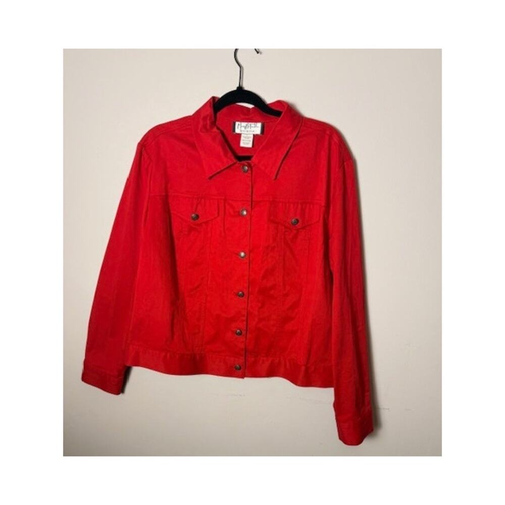 Mary McFadden Red Jacket Women Large Art Luxe Vintage Designer